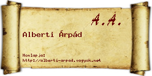 Alberti Árpád névjegykártya