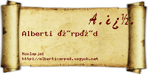 Alberti Árpád névjegykártya